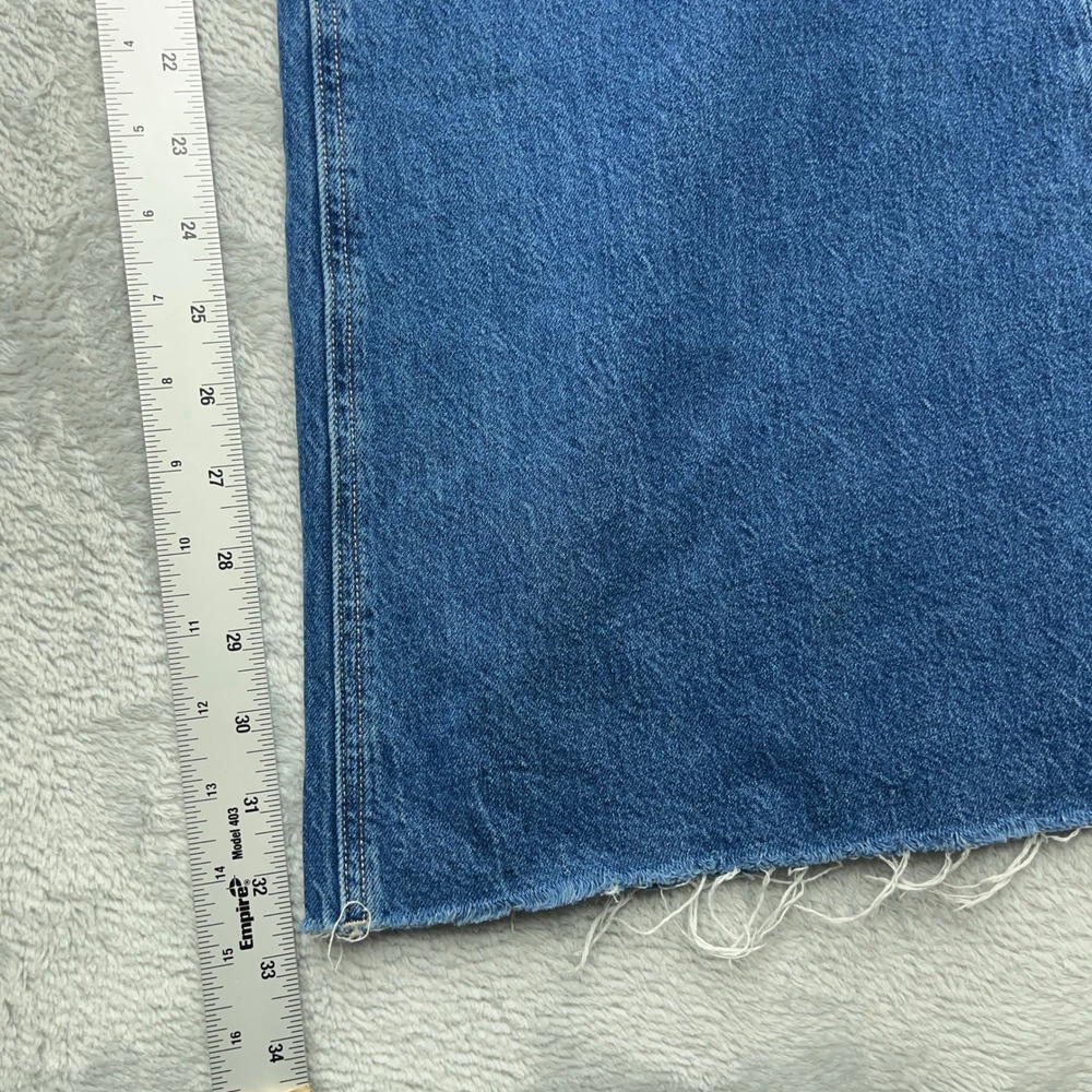 Women's Blue Wide-Leg Flared Jeans - Picture 3 of 10